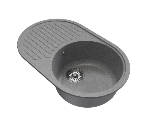 Мойка MIXLINE ML-GM16 овальная с крылом  графит (342) 730*460*180мм NEW (551932)