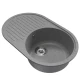 Мойка MIXLINE ML-GM16 овальная с крылом  графит (342) 730*460*180мм NEW (551932)
