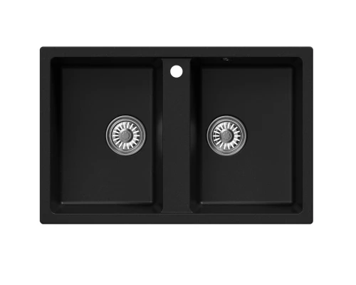 Мойка MIXLINE ML-GM23 двухчашевая  ультра-черная (344) 770*500*190мм NEW (552045)