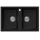 Мойка MIXLINE ML-GM23 двухчашевая  ультра-черная (344) 770*500*190мм NEW (552045)