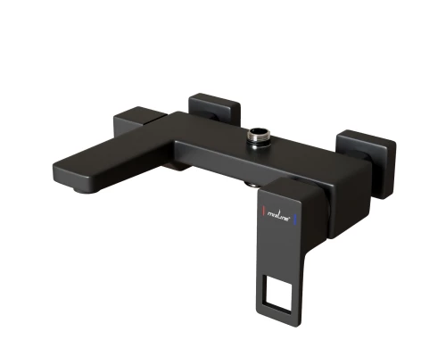 Душевая система MIXLINE ML34-06 "Solo Black" (смеситель 35К с изл+лейка 3поз.+душ.шланг+тропич.душ.) (553217)