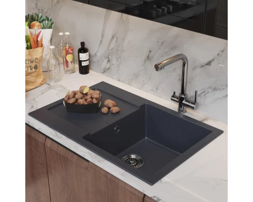 Мойка MIXLINE ML-GM31 с крылом  антрацит (343) 770*500*190мм NEW (552196)