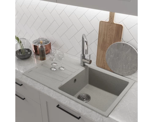 Мойка MIXLINE ML-GM20 с крылом, серая (310), 830*480*190мм NEW (552002)