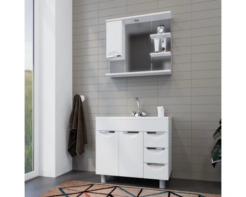 Зеркало шкаф MIXLINE "ЭТЬЕН-80" левый с подсветкой (540870)