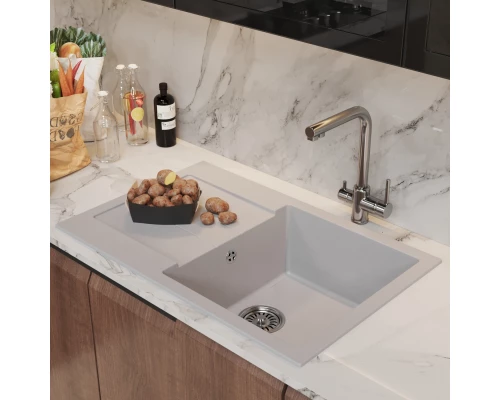 Мойка MIXLINE ML-GM31 с крылом  белая (331) 770*500*190мм NEW (552193)