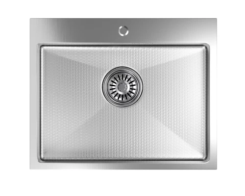 Кухонная мойка 53х43  вып 3 1/2  MIXLINE PRO 22см с сифоном сатин НАНО (552934)