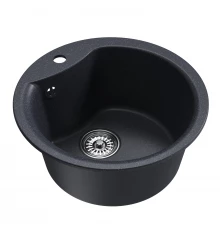 Мойкa MIXLINE ML-GM12 круглая  антрацит (343) 480мм (глуб. чаши 210) NEW (551840)