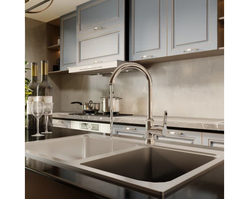 Смеситель для кухни 35k MIXLINE ML22-032 "Round" высокий излив боковая ручка (550746)