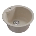 Мойкa MIXLINE ML-GM12 круглая  бежевая (328) 480мм (глуб. чаши 210) NEW (551836)