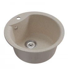 Мойкa MIXLINE ML-GM12 круглая  бежевая (328) 480мм (глуб. чаши 210) NEW (551836)