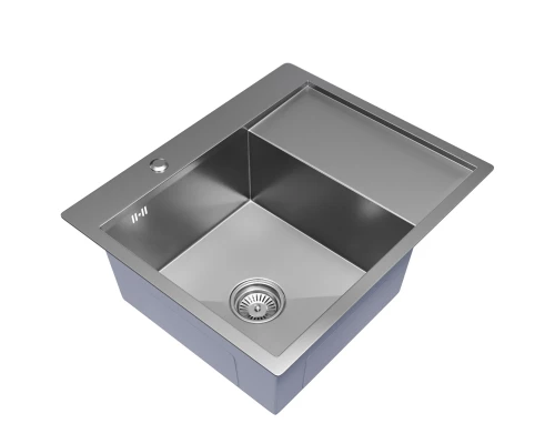 Кухонная мойка 60х50  лев. вып 3 1/2  MIXLINE PRO 20см с сифоном сатин (551875)