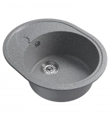 Мойка MIXLINE ML-GM17 овальная с крылом  темно-серая (309) 580*470*180мм NEW (551939)
