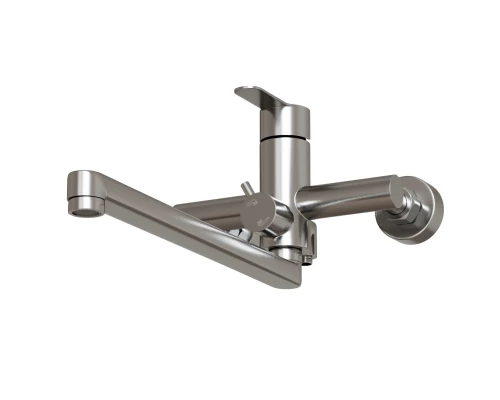 Смеситель для ванны и раковины 35k MIXLINE MLSS32-02 "Stainless" нерж. (552271)