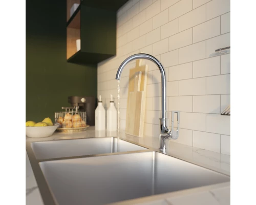 Смеситель для кухни 30k MIXLINE ML28-032 "Energy"высокий излив боковая ручка (550769)