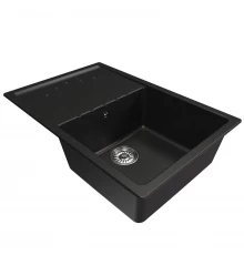 Мойка MIXLINE ML-GM19 с крылом  ультра-черная (344) 750*500*200мм NEW (551990)