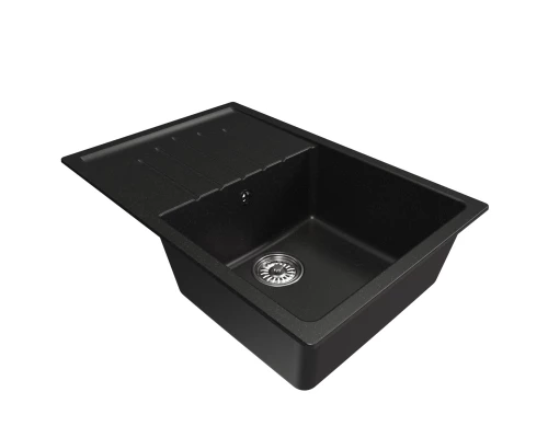 Мойка MIXLINE ML-GM19 с крылом  ультра-черная (344) 750*500*200мм NEW (551990)