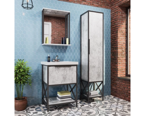 Зеркало с  подсветкой MIXLINE Бруклин-60 бетон (543940)