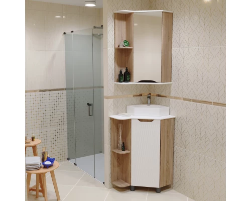 Шкаф навесной MIXLINE "КОРНЕР" универсальный, дуб, угловой