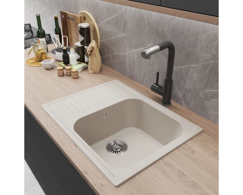 Мойка MIXLINE ML-GM18 с крылом  белая (331) 640*490*190мм NEW (551974)