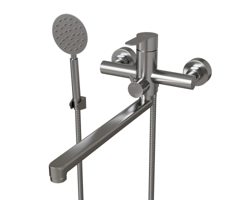 Смеситель для ванны и раковины 35k MIXLINE MLSS32-02 "Stainless" нерж. (552271)