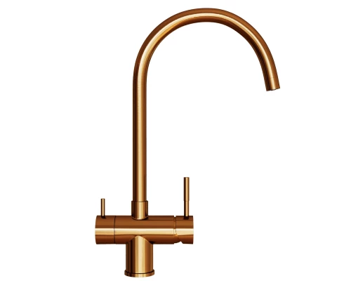 Смеситель для кухни 35k MIXLINE MLSS-0326BR трубчатый излив, подкл.к фильтру, БРОНЗА (553829)