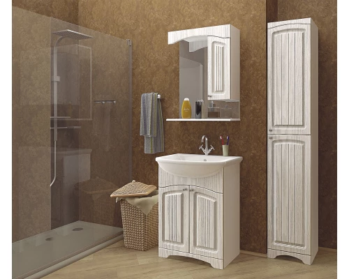 Зеркало-шкаф навесной без подсветки MIXLINE Крит-60 патина золото (534218)