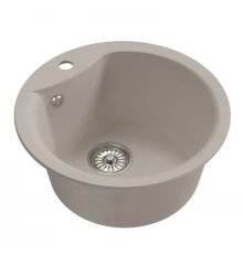 Мойкa MIXLINE ML-GM12 круглая  белая (331) 480мм (глуб. чаши 210) NEW (551837)