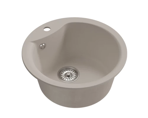 Мойкa MIXLINE ML-GM12 круглая  белая (331) 480мм (глуб. чаши 210) NEW (551837)