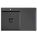 Кухонная мойка 78х50  лев. вып 3 1/2  MIXLINE PRO 20см с сифоном черный графит (552922)