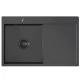Кухонная мойка 78х50  лев. вып 3 1/2  MIXLINE PRO 20см с сифоном черный графит (552922)