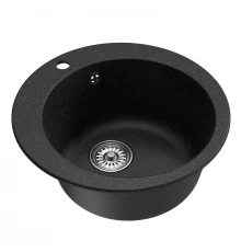 Мойкa MIXLINE ML-GM13 круглая  черная (308) 495мм (глуб. чаши 200) NEW (551890)