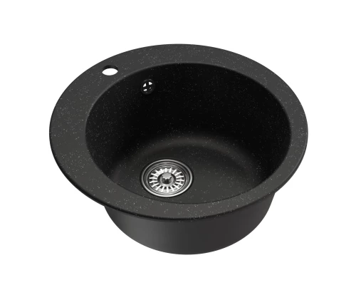 Мойкa MIXLINE ML-GM13 круглая  черная (308) 495мм (глуб. чаши 200) NEW (551890)