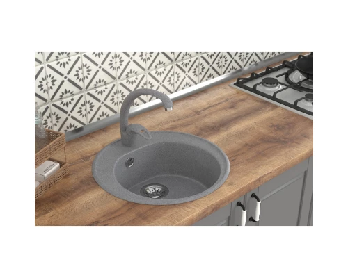 Мойкa MIXLINE ML-GMS02 СТАНДАРТ круглая, темно-серый, 505мм (глуб. чаши 165) (551092)