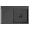Кухонная мойка 78х50  прав. вып 3 1/2  MIXLINE PRO 20см с сифоном черный графит (552923)