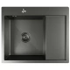 Кухонная мойка 60х50  лев. вып 3 1/2  MIXLINE PRO 20см с сифоном черный графит (552926)