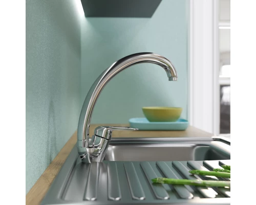 Смеситель для кухни MIXLINE ML05-032 высокий излив боковая ручка (522129)