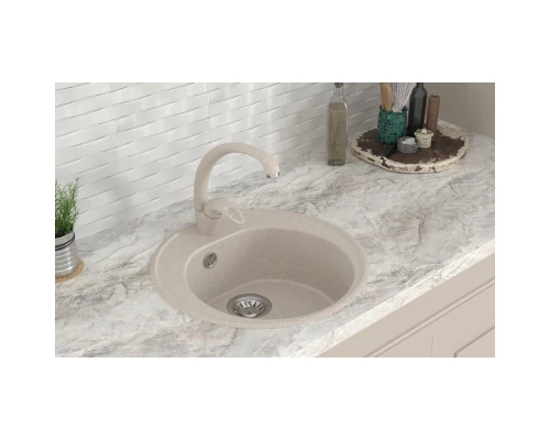 Мойкa MIXLINE ML-GMS02 СТАНДАРТ круглая, бежевый, 505мм (глуб. чаши 165) (551088)