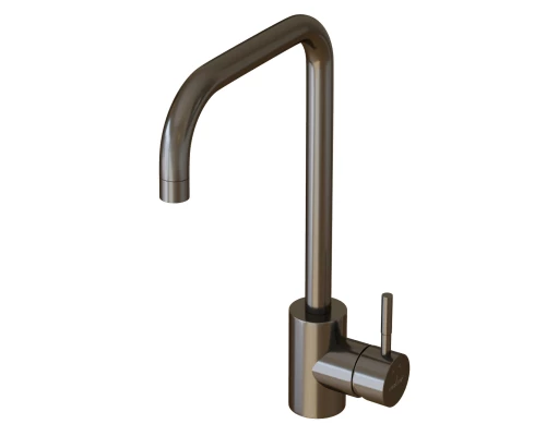 Смеситель для кухни 35k MIXLINE MLSS-0301BL трубчатый излив, ЧЕРНЫЙ ГРАФИТ (553814)