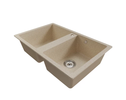 Мойка MIXLINE ML-GM23 двухчашевая  бежевая (328) 770*500*190мм NEW (552040)