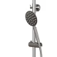 Душевая система MIXLINE MLSS32-06 "Stainless" (смеситель 35К с изл+лейка 3поз.+душ.шланг+тропич.душ.) нерж. (553215)