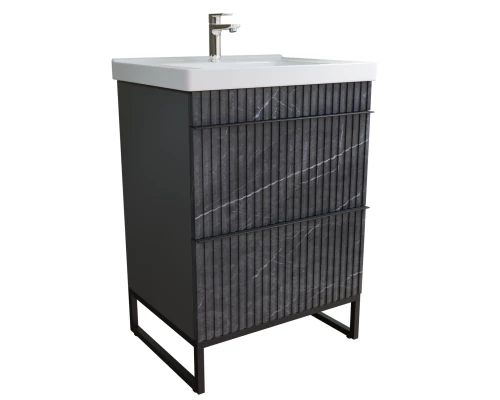 Тумба для ванной MIXLINE "Окленд -60" Графит Мрамор под ум. Грэйс- 60 ЛОФТ (551709)