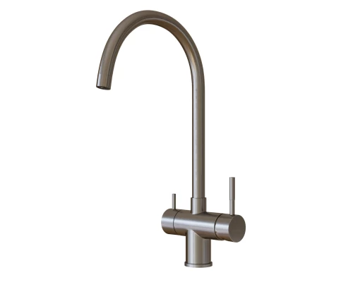 Смеситель для кухни 35k MIXLINE MLSS-0326 трубчатый излив, подкл.к фильтру, САТИН (553824)