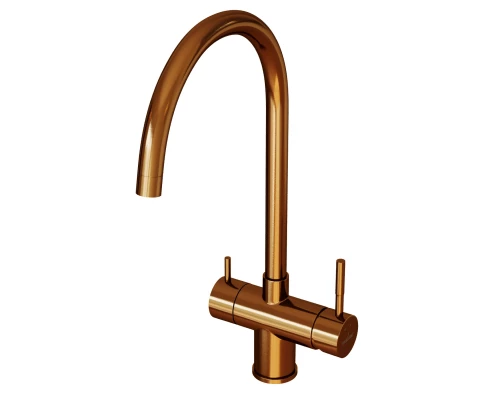 Смеситель для кухни 35k MIXLINE MLSS-0326BR трубчатый излив, подкл.к фильтру, БРОНЗА (553829)