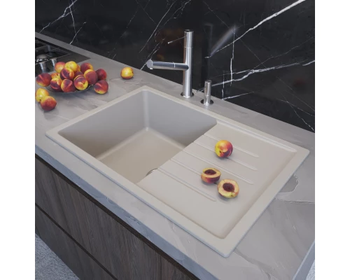 Мойка MIXLINE ML-GM19 с крылом  белая (331) 750*500*200мм NEW (551986)