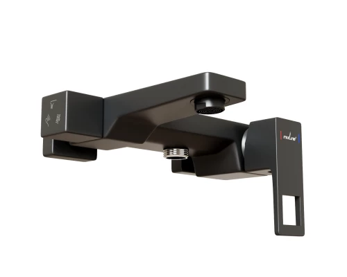 Душевая система MIXLINE ML34-06 "Solo Black" (смеситель 35К с изл+лейка 3поз.+душ.шланг+тропич.душ.) (553217)