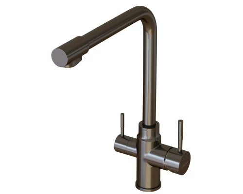 Смеситель для кухни 35k MIXLINE MLSS-0320BL подкл.к фильтру, ЧЕРНЫЙ ГРАФИТ (553820)