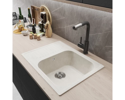 Мойка MIXLINE ML-GM18 с крылом  ультра-белая  (341) 640*490*190мм NEW (551975)