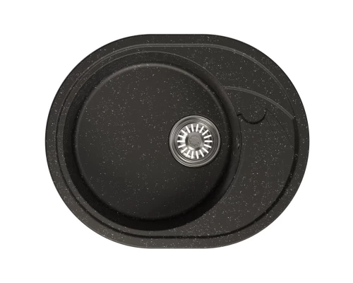 Мойка MIXLINE ML-GM17 овальная с крылом  черная (308) 580*470*180мм NEW (551938)