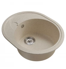 Мойка MIXLINE ML-GM17 овальная с крылом  бежевая (328) 580*470*180мм NEW (551941)