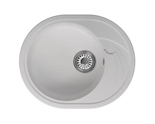 Мойка MIXLINE ML-GM17 овальная с крылом  ультра-белая  (341) 580*470*180мм NEW (551943)